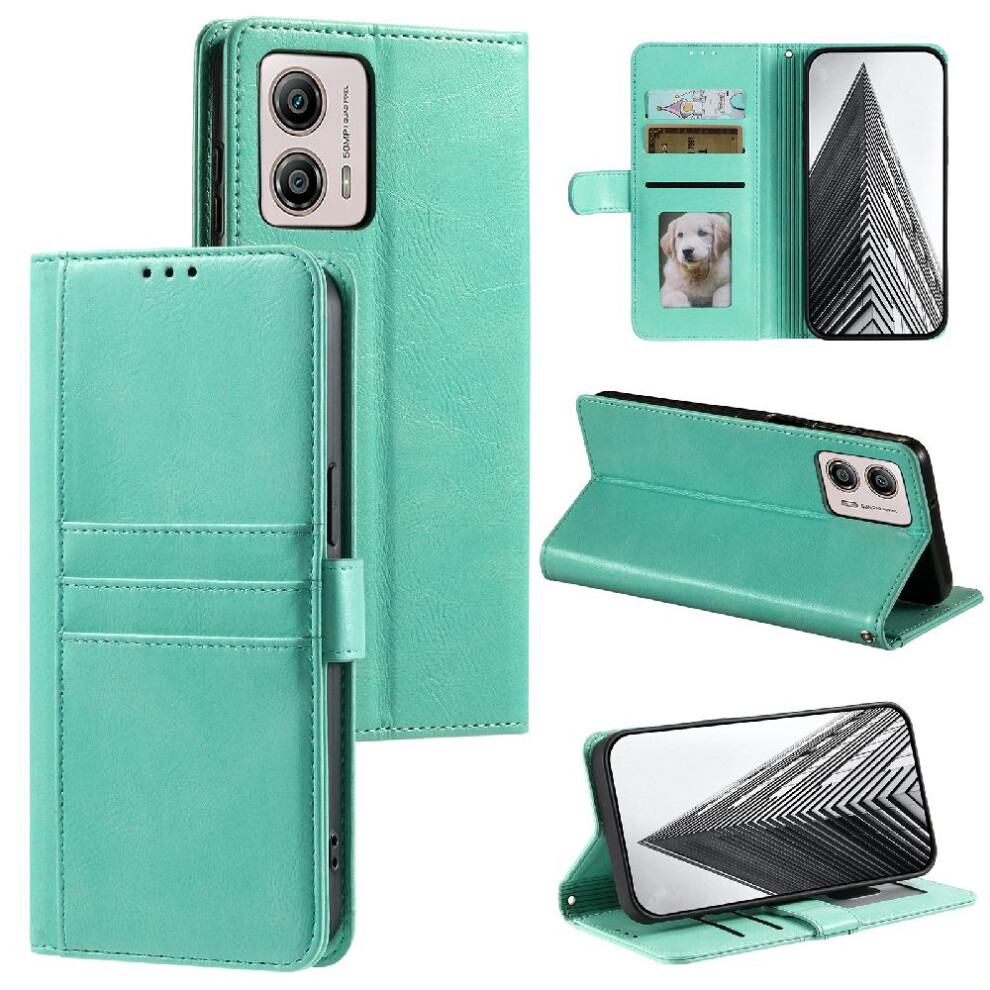 (Green) Flip Case For Motorola Moto G53 /G13/G23 4G Pu Leather Wallet Kickstand 6 Card Slots Green 764762754266