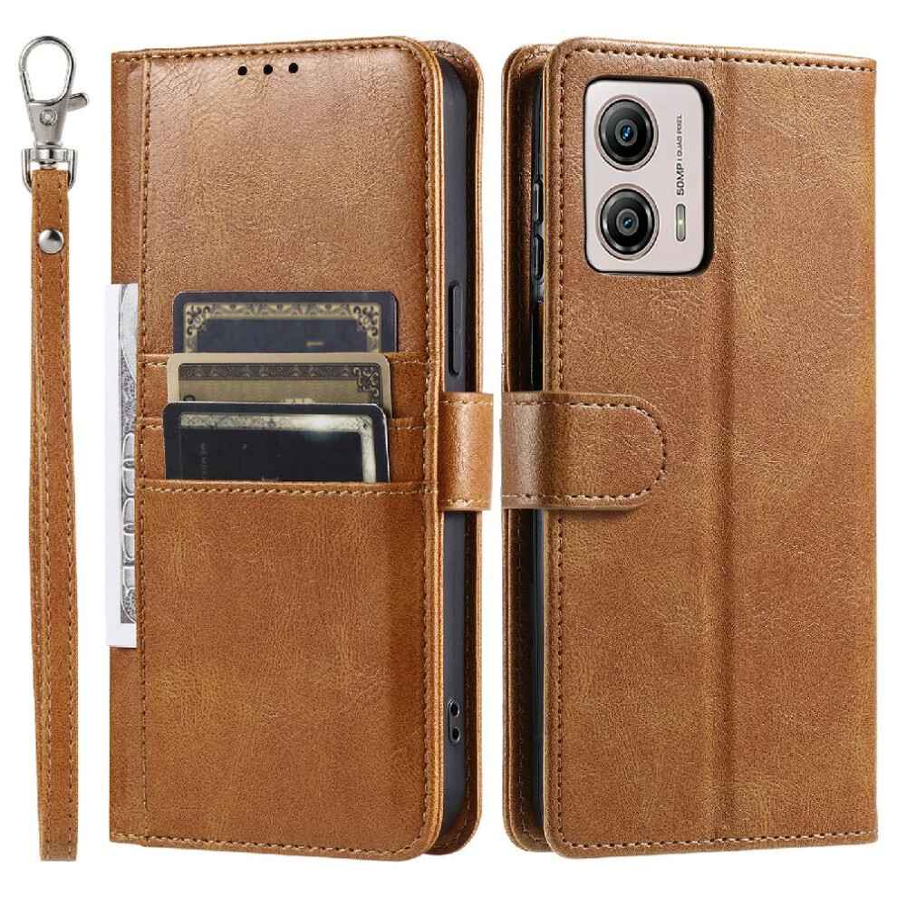 (Brown) Flip Case For Motorola Moto G53 /G13/G23 4G Pu Leather Wallet Kickstand 6 Card Slots Brown 764762754280