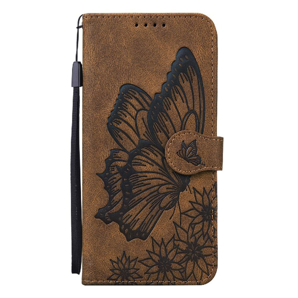 (Brown) Case For Oppo A9 2020/A5 2020 Flip Phone Case Big Butterfly Kickstand Protective With Card Slot Stand Leather Wallet Brown 764762754389