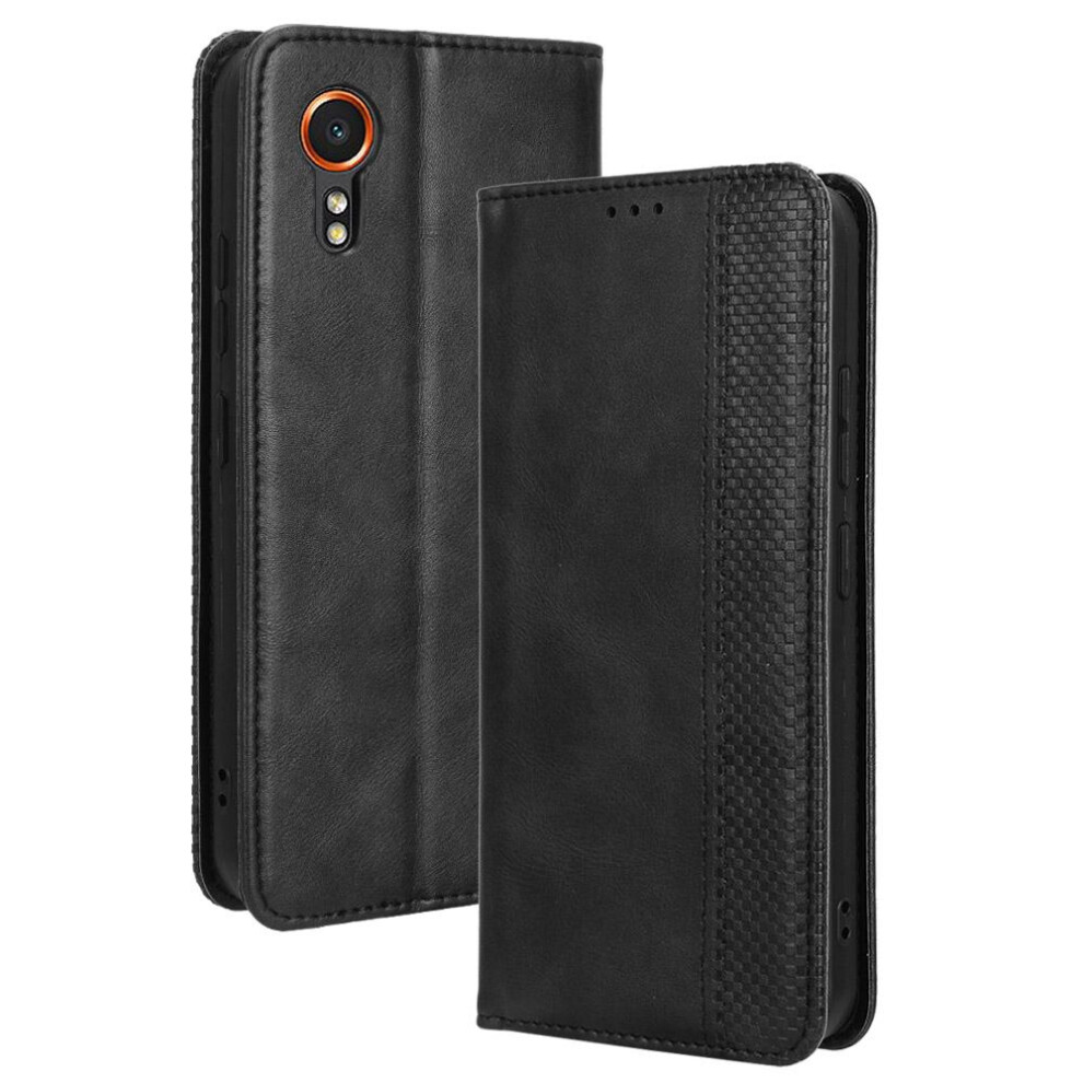 (Black) Case For Samsung Galaxy Xcover 7 5G Magnetic Closure Pu Leather Wallet Black 764762755034