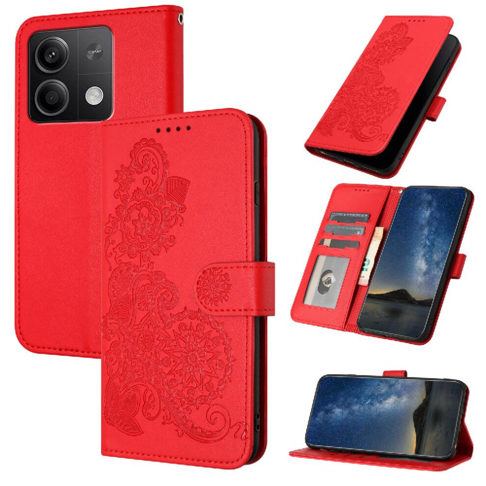 (Red) Case For Xiaomi Mi Note 13 5G Flip Folio Book Kickstand Protective Pu Leather Magnetic Closure With Card Slot Stand Red 764762755348