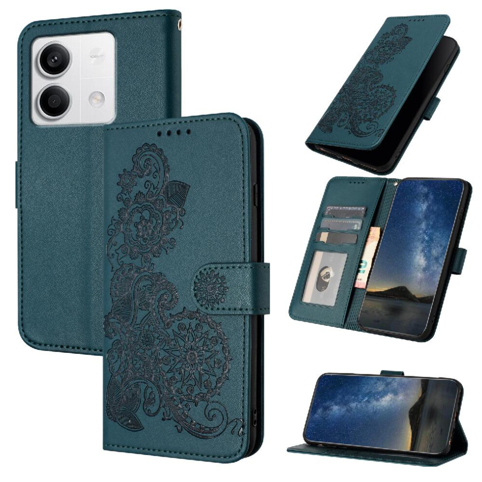 (Green) Case For Xiaomi Redmi Note 13 4G Flip Folio Book With Card Slot Stand Kickstand Protective Pu Leather Magnetic Closure Green 764762755447