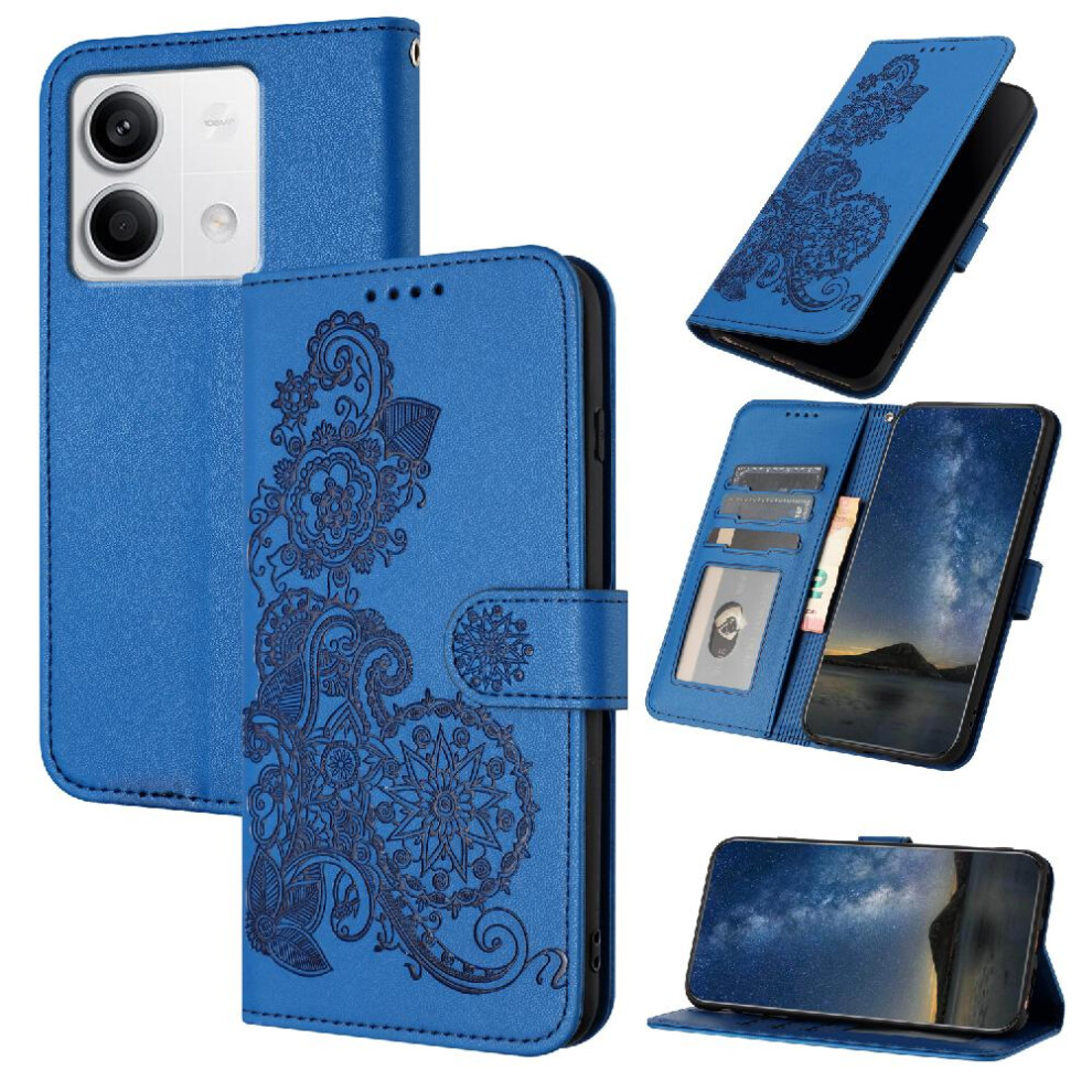 (Blue) Case For Xiaomi Redmi Note 13 4G Flip Folio Book With Card Slot Stand Kickstand Protective Pu Leather Magnetic Closure Blue 764762755409