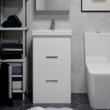 500mm Bathroom Vanity Unit Basin Sink Floor Standing Cabinet 2 Drawers