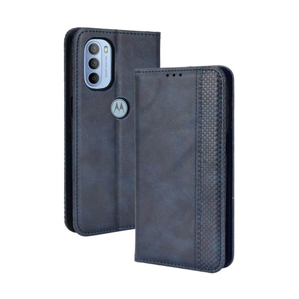 (Blue) Case For Motorola Moto G31/G41 Wallet Pu Leather Magnetic Closure Blue 764762756482