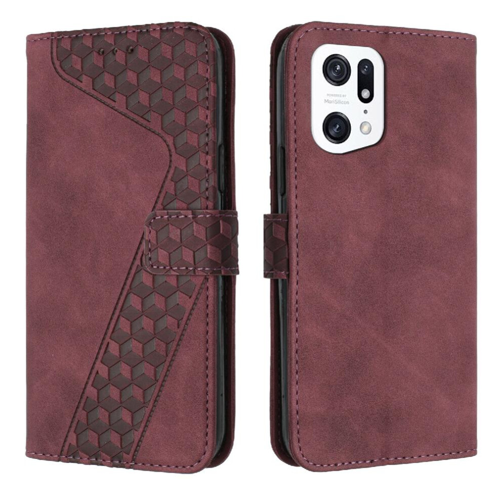 (Brown) Phone Case For Oppo Find X5 Pro Flip Folio Card Slots Cover Wallet Kickstand Magnetic Brown 764762756673