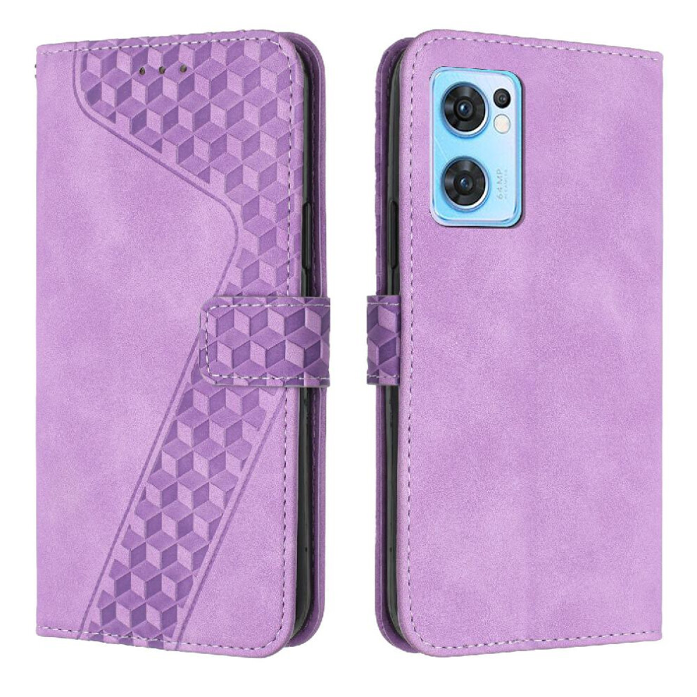 (Purple) Phone Case For Oppo Find X5 Lite Magnetic Wallet Kickstand Card Slots Cover Flip Folio Purple 764762756710