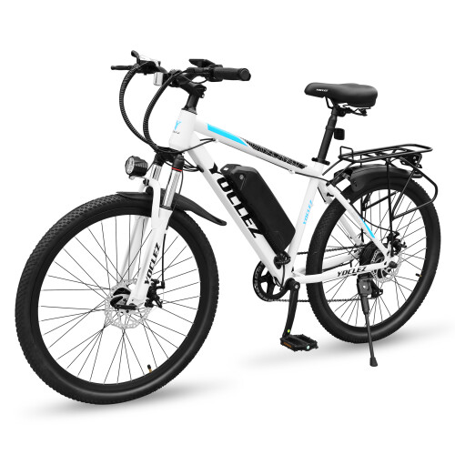 2602 White 26 Electric Bike for Adults 250W Motor Commuter Ebike Electric Mountain Bike with 36V 8Ah Battery