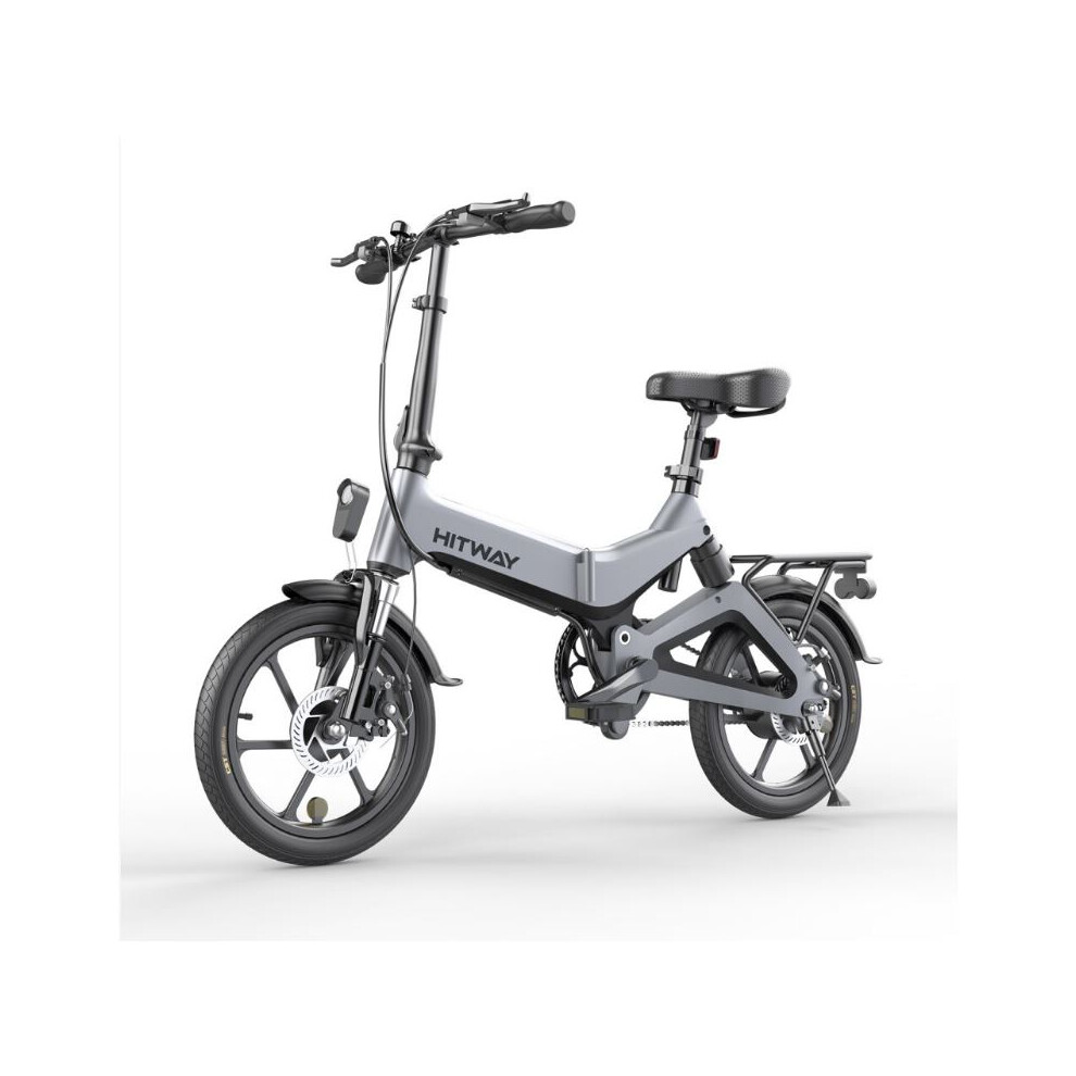 (Grey) HITWAY BK2 Folding E-Bike with 16 inch wheel size