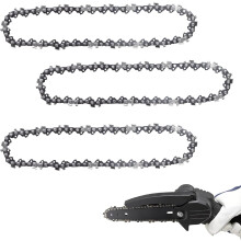 3pcs 4 Inch Mini Chain Saw Chain, Small Steel Chain Saw Chain Replacement Saw Chain Blade Chain for Cordless Handheld Mini Chain Saws Tree Trimming,