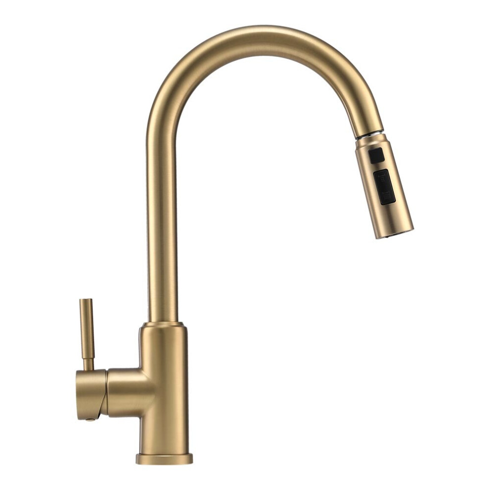 (Gold) Modern Single Handle Kitchen Faucet