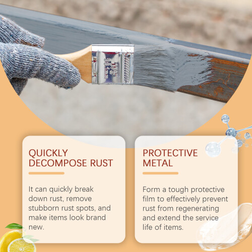 (100ML) Gray multi-functional rust removal and conversion agent Multi-functional cleaning and anti-rust agent for window sill metal surface rust removal 2