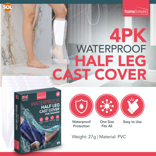 SOL 4 Waterproof Half Leg Cast Cover Plaster Protector Reuseable on Shower 2