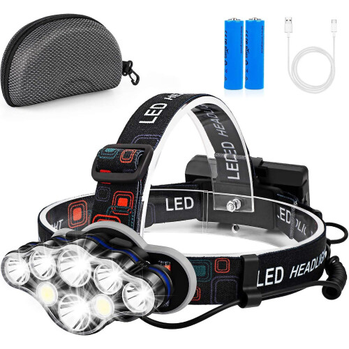 40000lm Waterproof Powerful Headlight - Usb Rechargeable Head Lamp 2