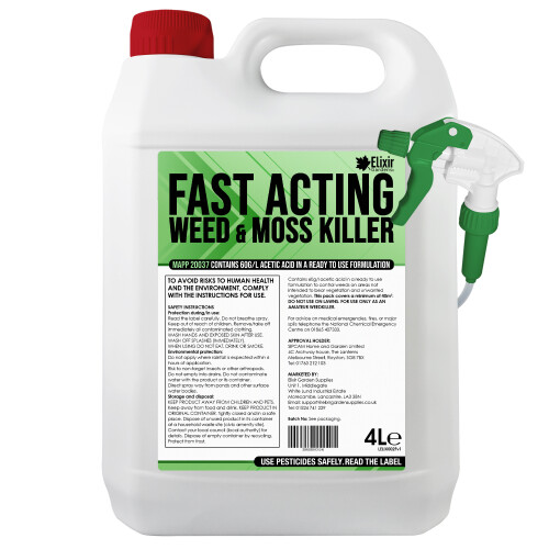 4 Litre Fast Acting Glyphosate-Free Weed & Moss Killer | Organic ...