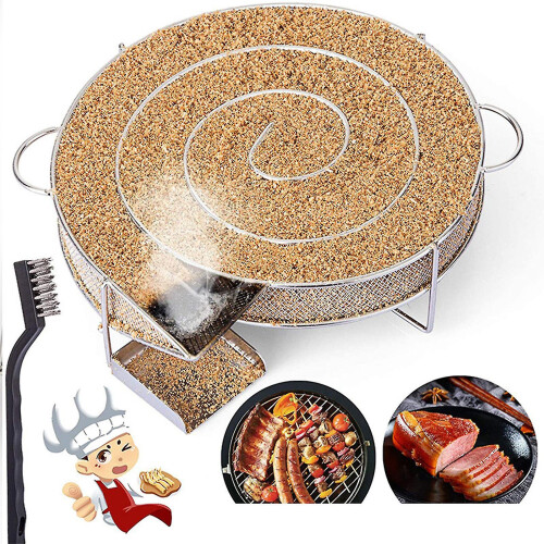 (2PCS) Cold Smoke Generator Cold Smoke Generator Cold Smoking Bbq Round Stainless Steel For Grill