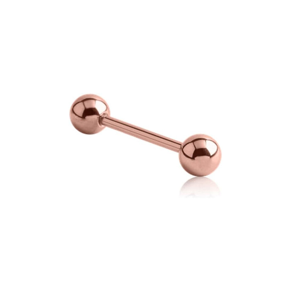 1PCS Rose Gold Tongue Bar Straight Barbell Piercing Ring