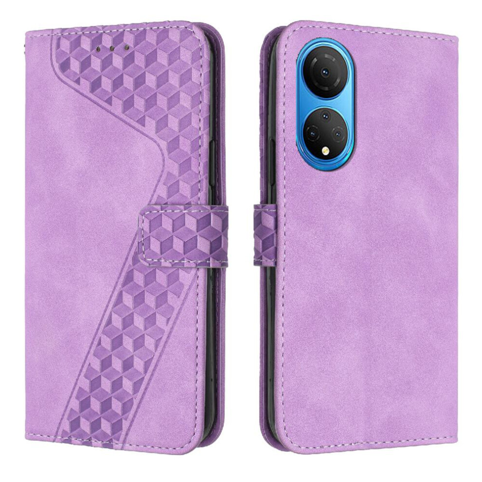 (Purple) Phone Case For Honor X7 Kickstand Wallet Magnetic Flip Folio Card Slots Cover Purple 764762758240
