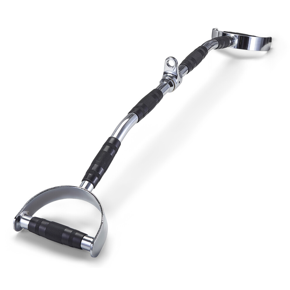 Strongology 100cm LAT BAR ATTACHMENT Multiple Triple Rubber Grips Target Multiple Areas Heavy Duty Gym Cable Pull Bar