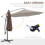 Outsunny Outsunny 3(m) Garden Banana Parasol Cantilever Umbrella w/Crank& Base, Brown 5