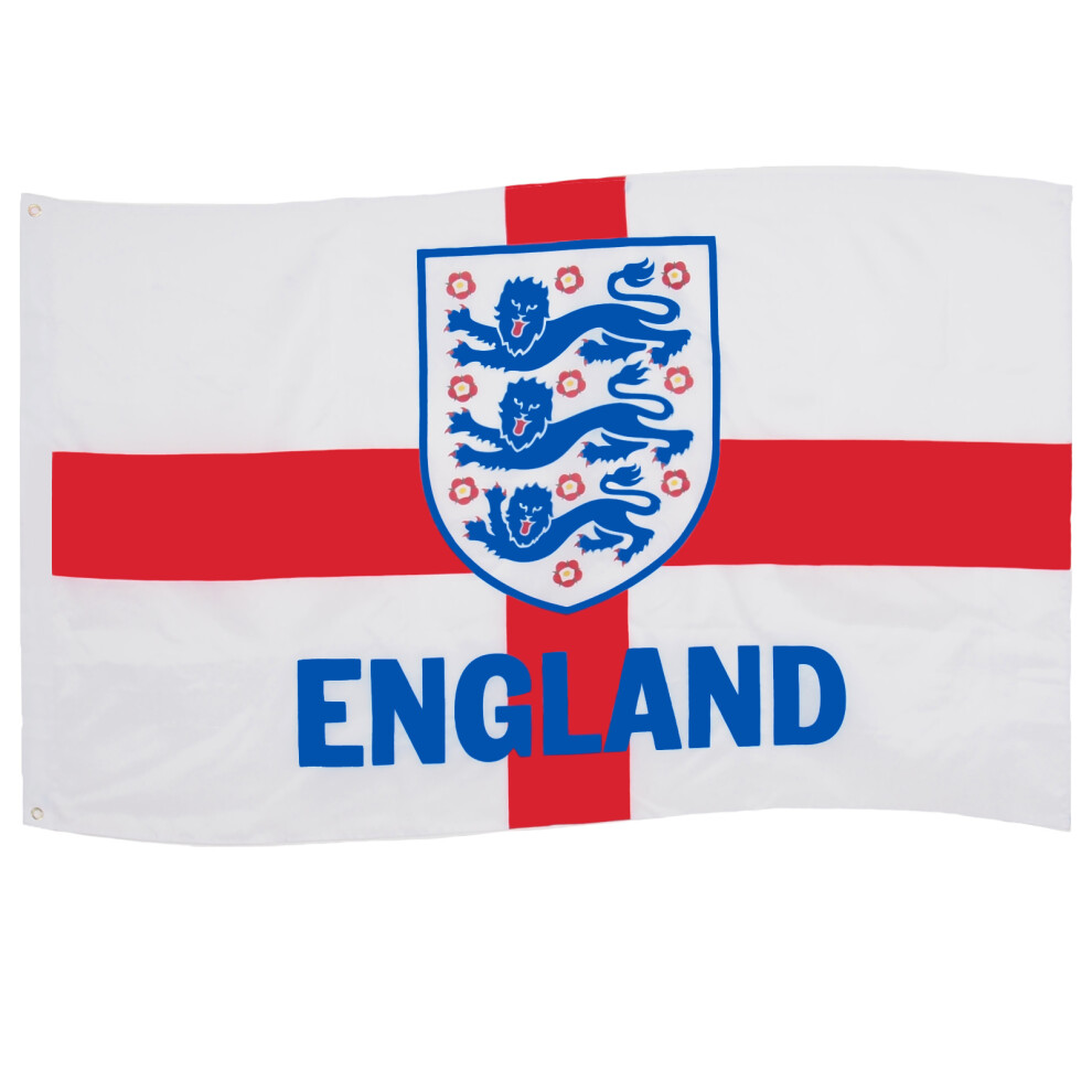 (White 1 Pack) England FA Flag 5x3ft 3 Lions St.George Cross OFFICIAL Football Gift