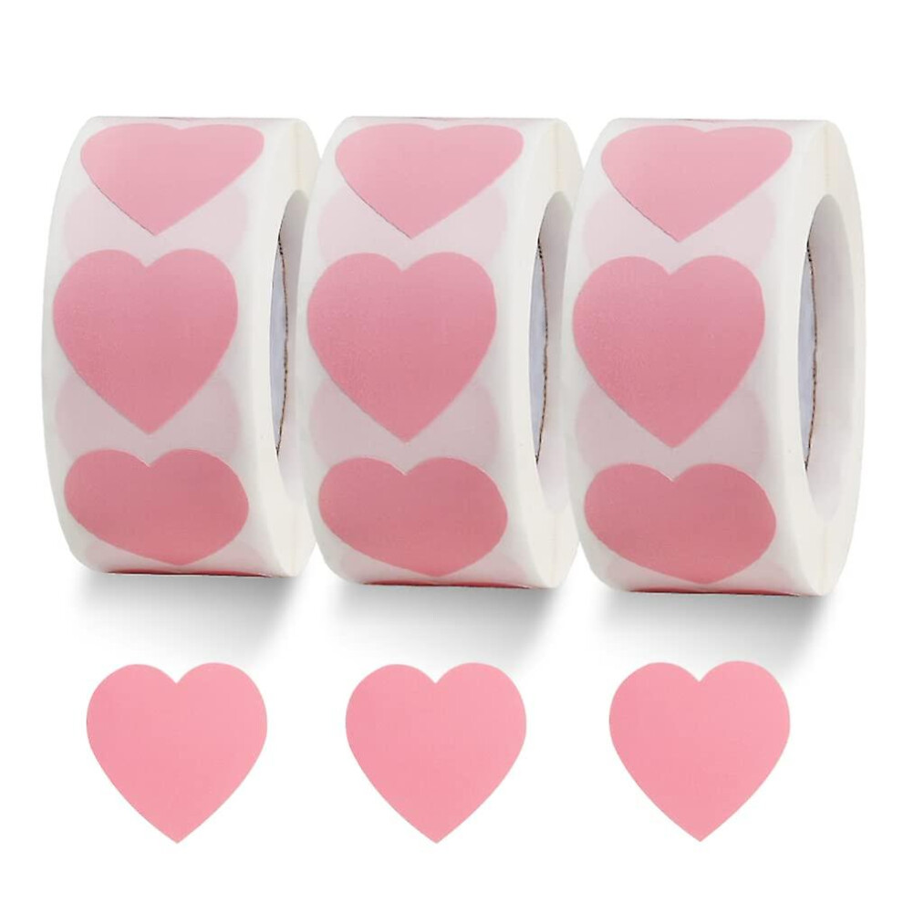 New,suitable 1500 Labels  Pink  Heart Stickers 1 Inch Heart Coding Shape Paper Labels For Valentine's Day Wedding Anniversaries Invitation Envelopes C