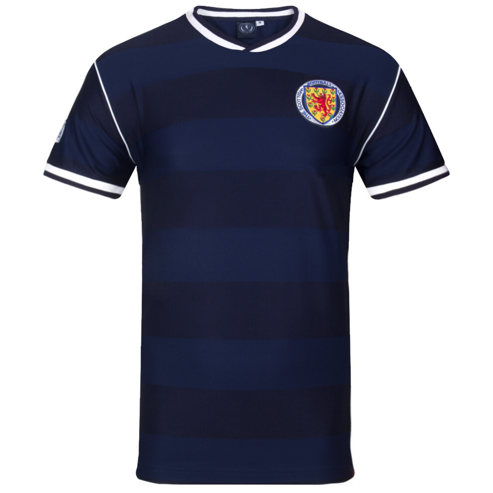 (Navy Blue, Small) Scotland Retro Shirt 1986 Kit Mens Official Football Gift