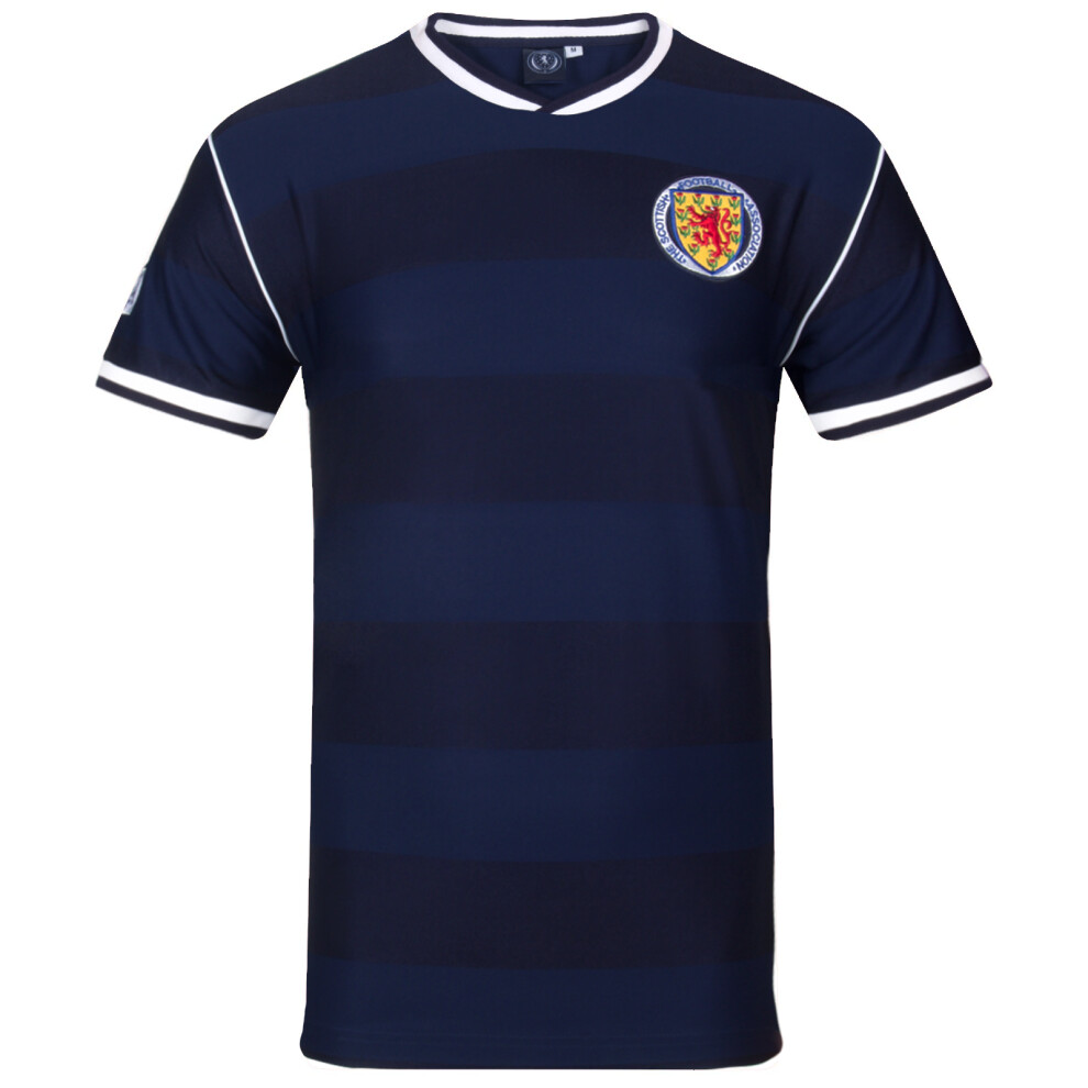 (Navy Blue, Large) Scotland Retro Shirt 1986 Kit Mens Official Football Gift