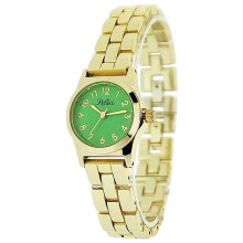 Reflex Ladies Metal Analogue Green Dial & Yellow Tone Metal Bracelet Strap Watch LB106