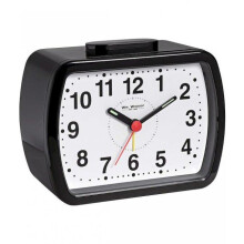 Widdop Quartz Alarm Bell Oblong Small Alarm Clock BLACK 5184B