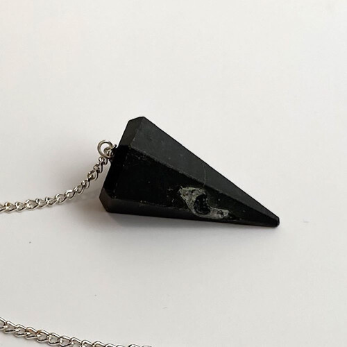 Pendulum with Chain, Black Agate 2