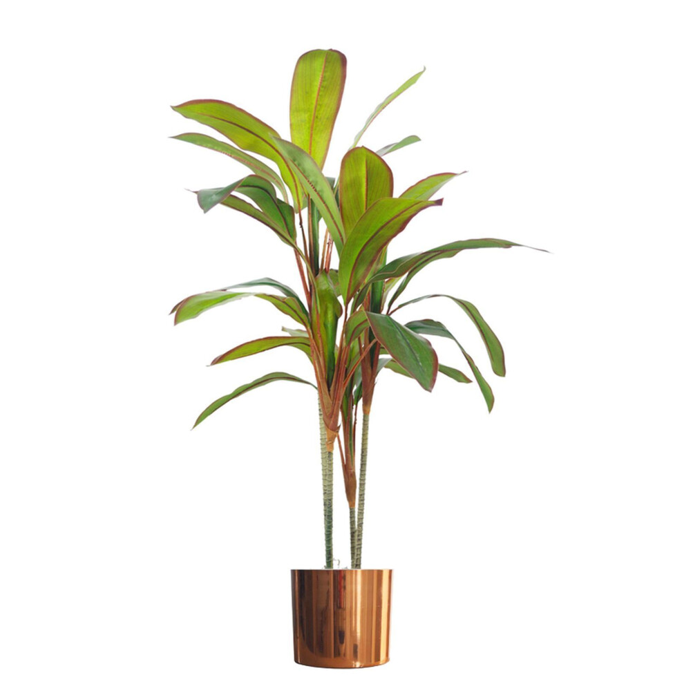 Leaf Dracaena Artificial Plant 100cm - Green - Copper Metal Plater - Image 7