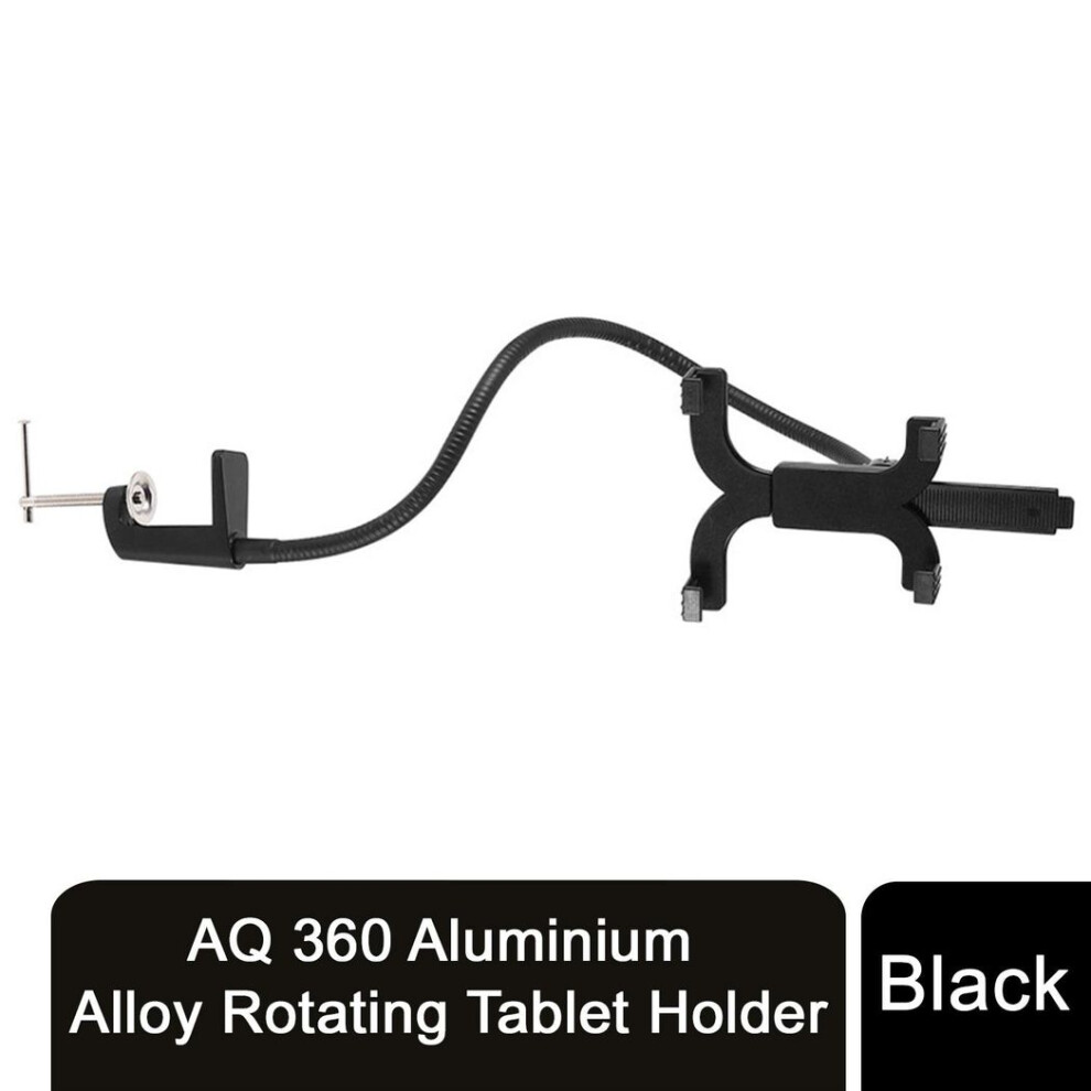 Aq 360 Aluminium Alloy Rotating Tablet Holder Adjustable Gooseneck - Black 5056184004360