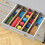 4PC Bamboo Drawer Dividers Spring-Loaded Expandable Drawer Organiser 7