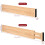 4PC Bamboo Drawer Dividers Spring-Loaded Expandable Drawer Organiser 4