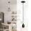 10 Pack Industrial Black Pendant Light, Lampshade Addable E27 Lamp Holder Light, 4