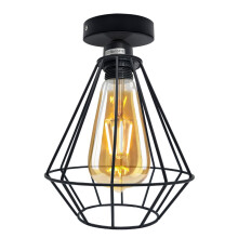 Vintage Wire Cage Ceiling Light Metal Round Ceiling Rose E27 Light Fitting 60W Lighting Bulb Holder
