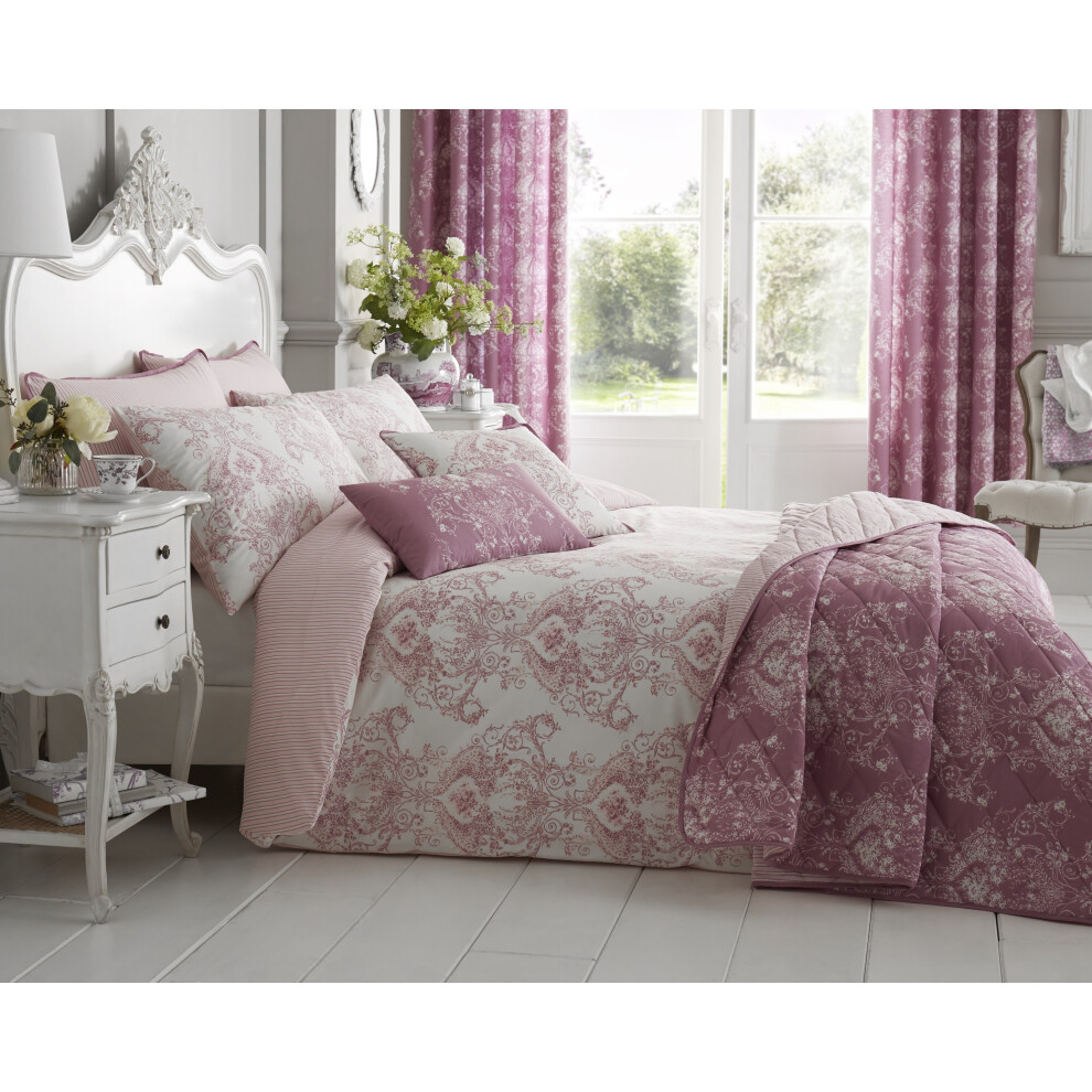 Bellissimo Pink Toile 200 Thread Count Cotton Rich Duvet Cover Set Single Bed
