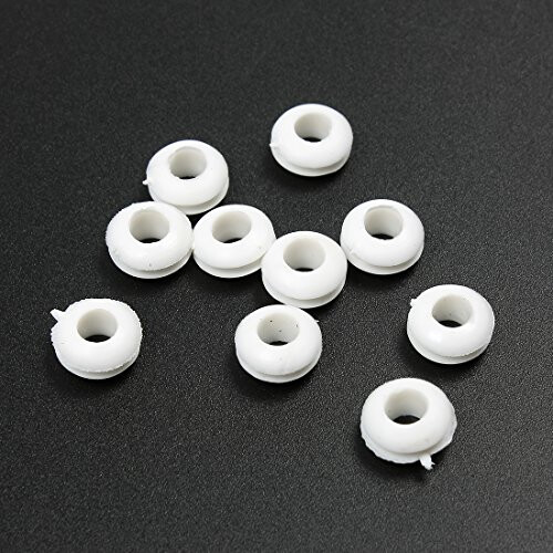10 Pcs 5mm Inner Diameter Dual Side White Rubber Firewall Grommets 2