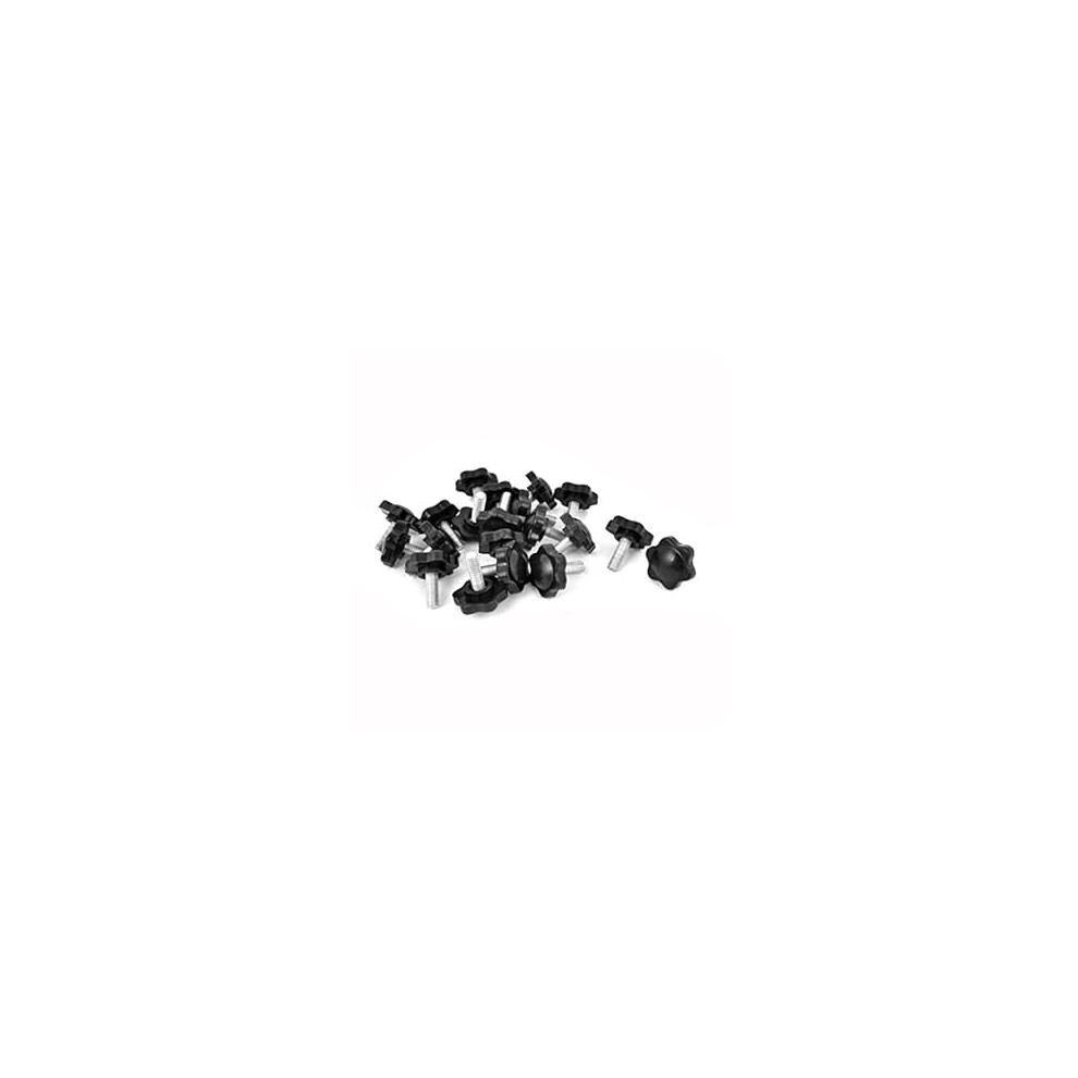 20Pcs 25Mm Dia Star Shape Head M6x15mm Male Thread Clamping Screw Knob 9316959848961