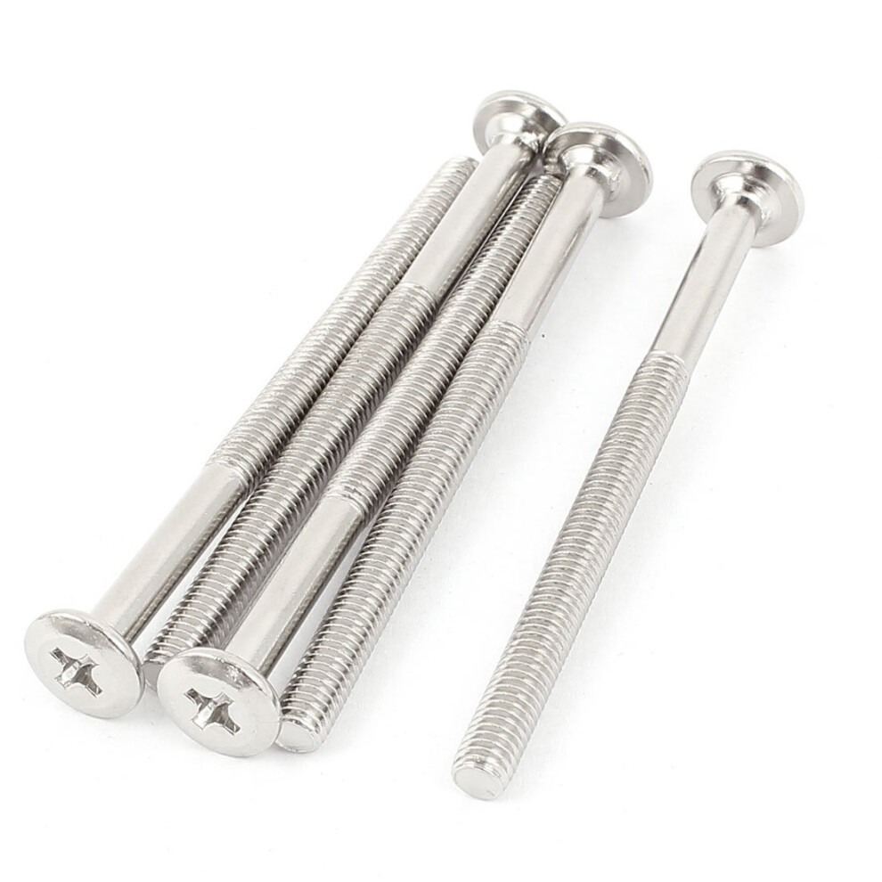M6x85mm Male Thread Phillips Flat Head Bolt Screw Suitable For Double Bed Furniture Tv Rack Wall Hanging 5Pcs 9188143025140