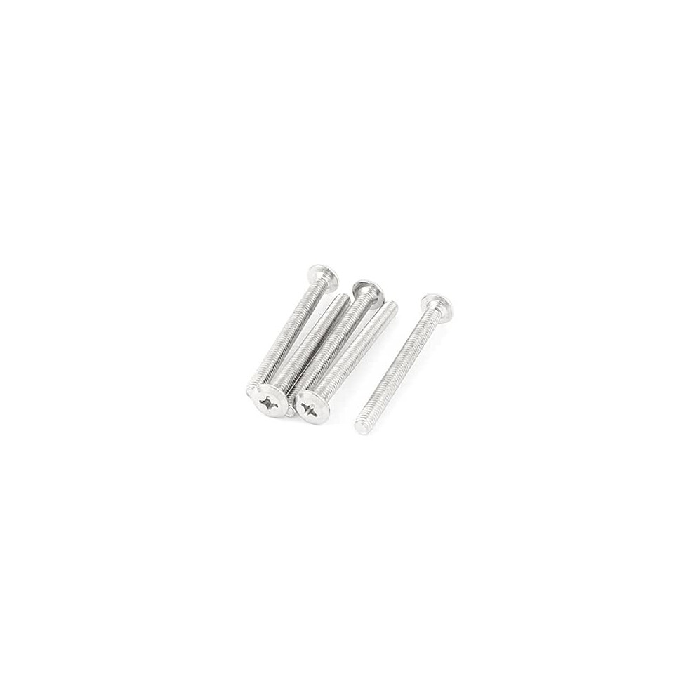 M6x60mm Male Thread Phillips Flat Head Bolt Screw Suitable For Double Bed Furniture Tv Rack Wall Hanging 5Pcs 9316959707022