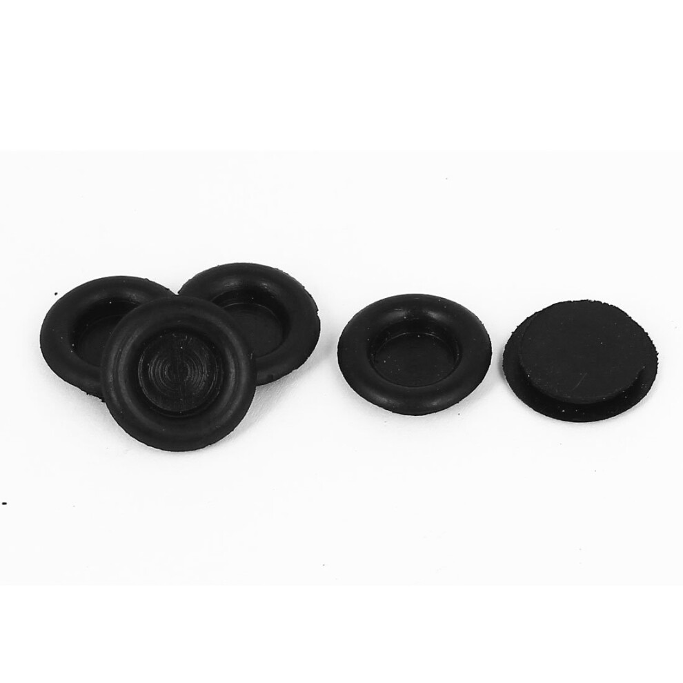 5Pcs Black Rubber Closed Blind Blanking Hole Wire Cable Grommets 14Mm 9316959707879