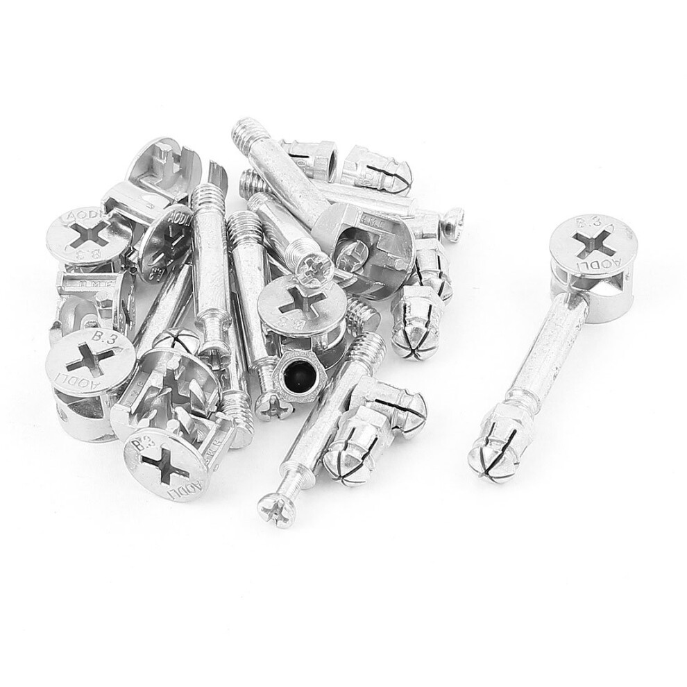 3-In-1 Furniture Connecting Kit 15Mm Od Cam Fitting, M6x40mm Dowel Screws, 8.2Mm Od Pre-Inserted Nut 10 Sets 9188143367240