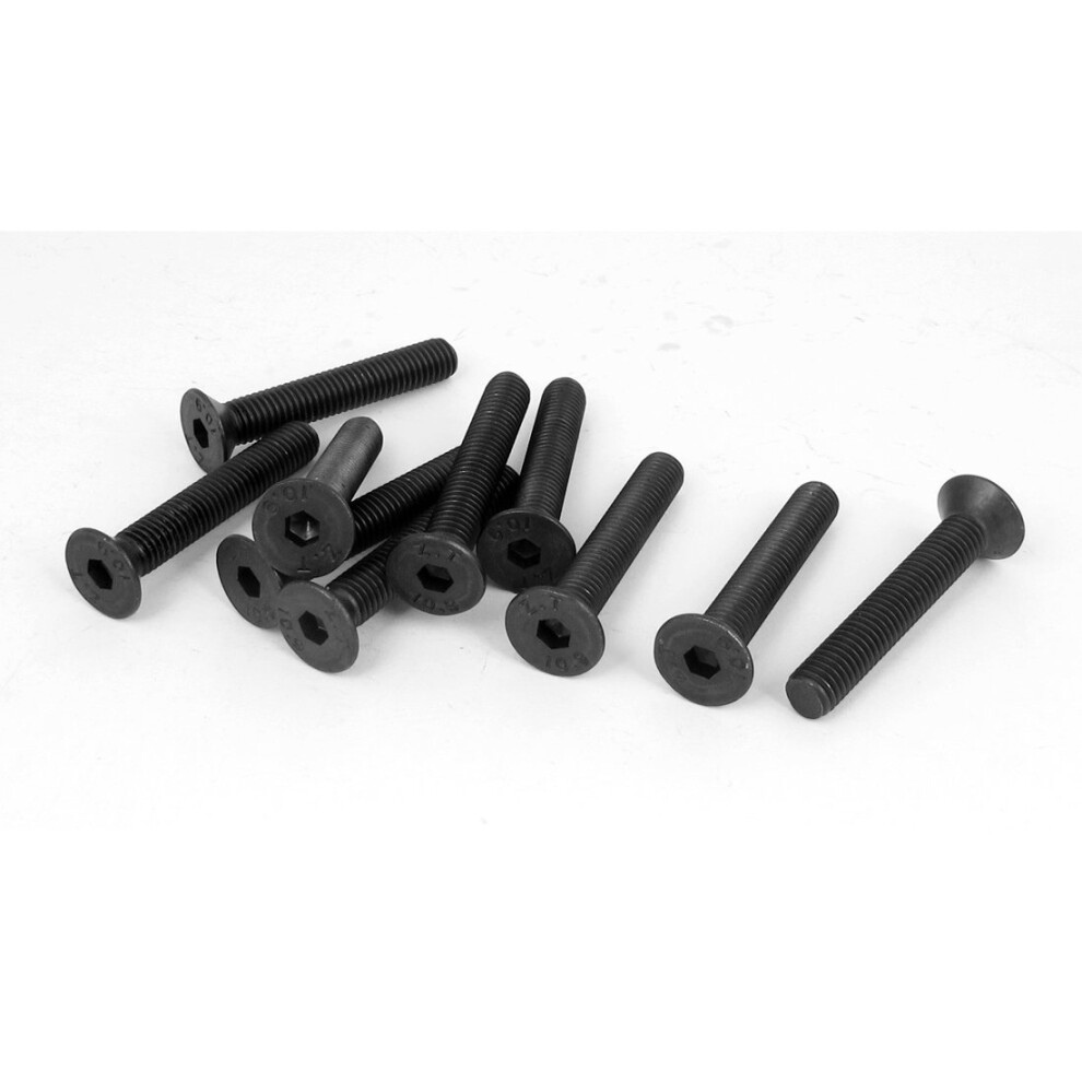 M8 X 50Mm Metric Hex Socket Countersunk Head Screw Bolts Black 10Pcs 9316959162005