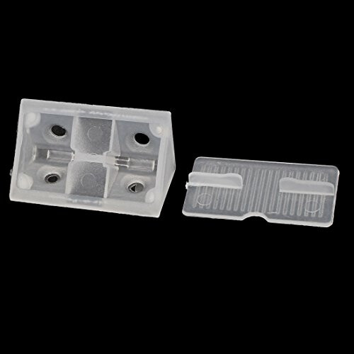Closet Cabinet Plastic 4 Holes Shelf Corner Brace Joint Brackets Support Clear 48pcs 2