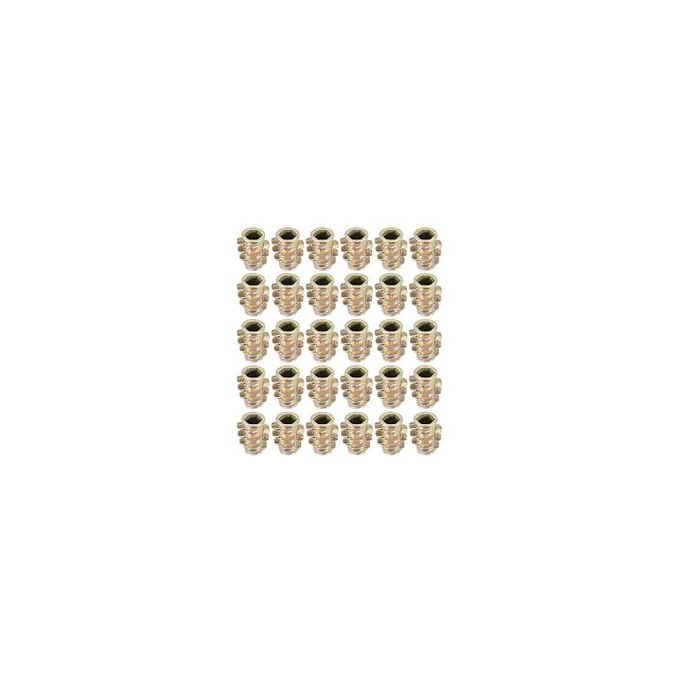 Furniture Threaded Insert Nuts Zinc Alloy Hex-Flush M4 Internal Threads 10Mm Length 30Pcs 9316959125147
