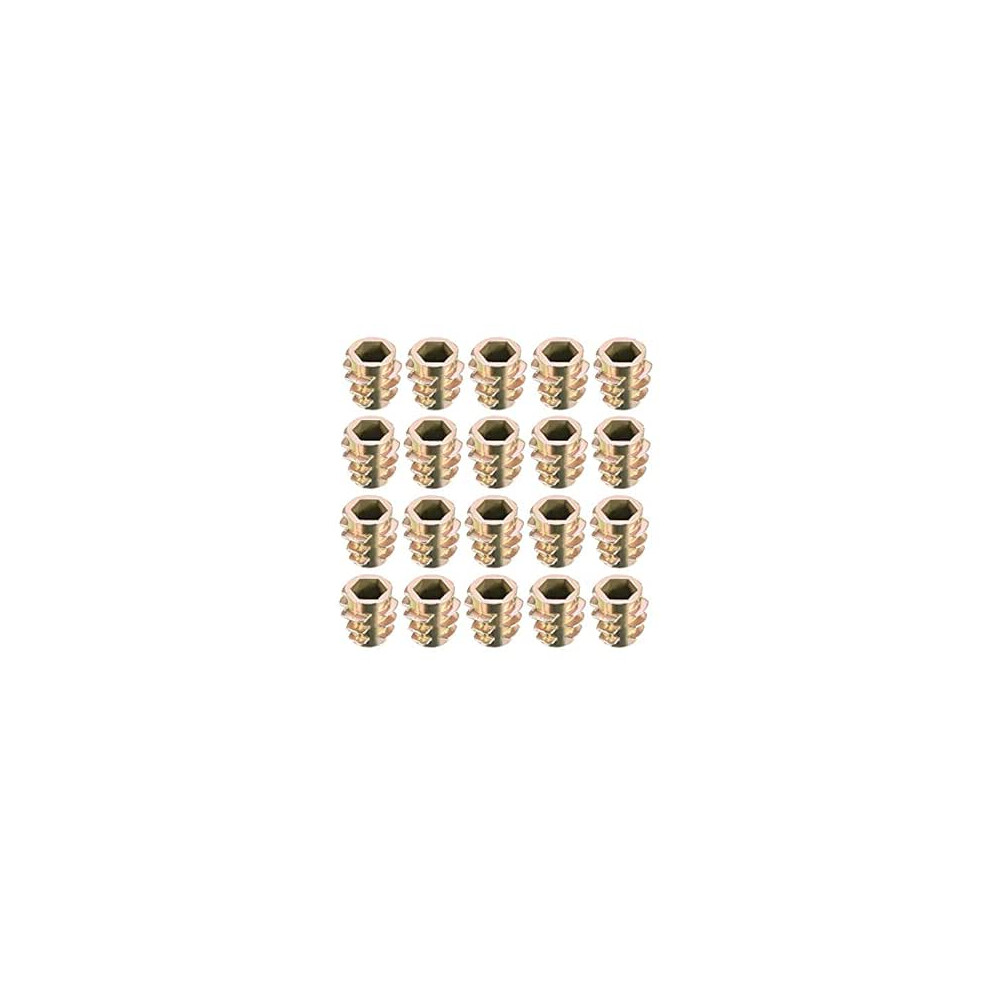 Furniture Threaded Insert Nuts Zinc Alloy Hex-Flush M5 Internal Threads 10Mm Length 20Pcs 9316959164542