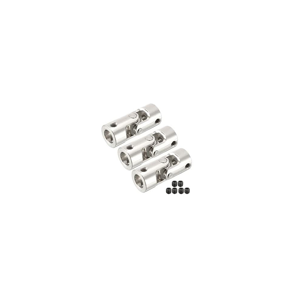 3Pcs 8Mm To 8Mm Inner Dia Rotatable Universal Steering Shaft U Joint Coupler L35xd14 9316959743259