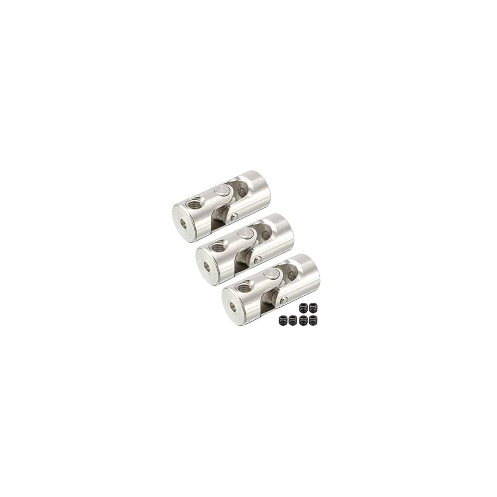 3Pcs 2Mm To 2Mm Inner Dia Rotatable Universal Steering Shaft U Joint Coupler L18xd8 9316959732598